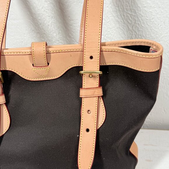 Vintage Dooney & Bourke Cabriolet Canvas & Leather Tote Shoulder Bag - Picture 9 of 13